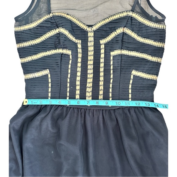 Guess | Mesh Skater Dress with Gold Beading | size 8 - Picture 7 of 9